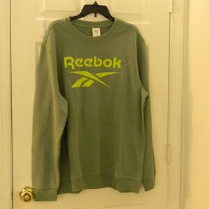 Reebok Spellout Logo Sweatshirt Mens Sz XL Green NWT